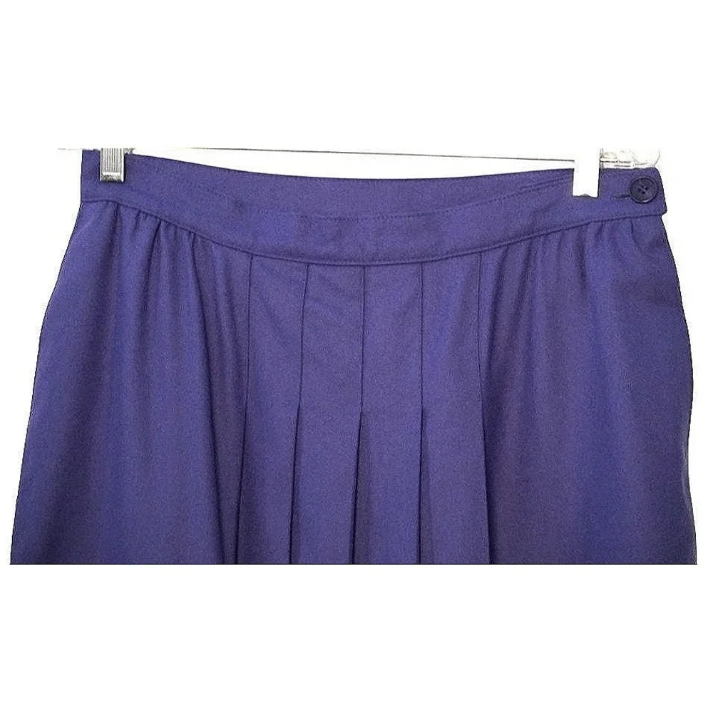 Dark Academia‎ Pendleton Pleated Skirt Women 16 Purple Wool Lined Midi Pockets